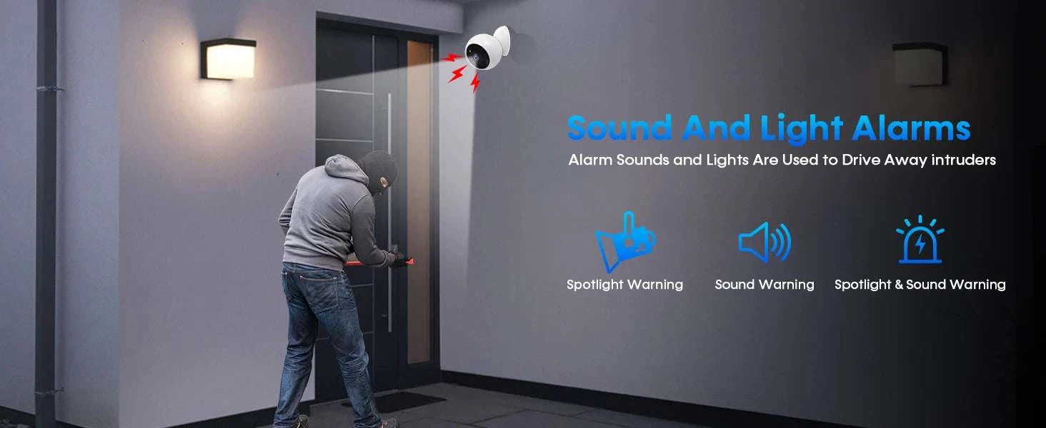 2K 5MP WiFi Security Camera with AI Detection & Night Vision-2PC NO SD Card / Type-C