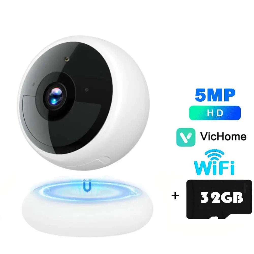 2K 5MP WiFi Security Camera with AI Detection & Night Vision-2PC NO SD Card / Type-C