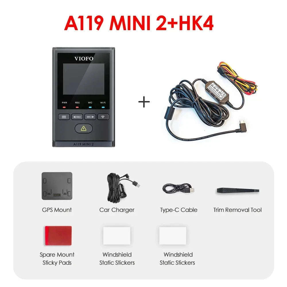 2K 60FPS Mini Dash Cam with GPS, Wi‑Fi, Voice Control and Parking Mode-Package E / China Mainland / NO Card