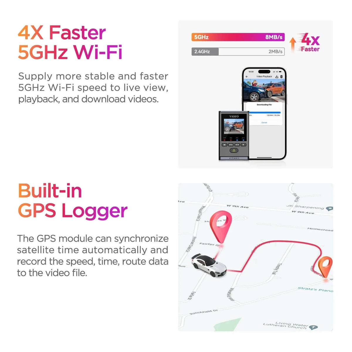 2K 60FPS Mini Dash Cam with GPS, Wi‑Fi, Voice Control and Parking Mode-Package E / China Mainland / NO Card
