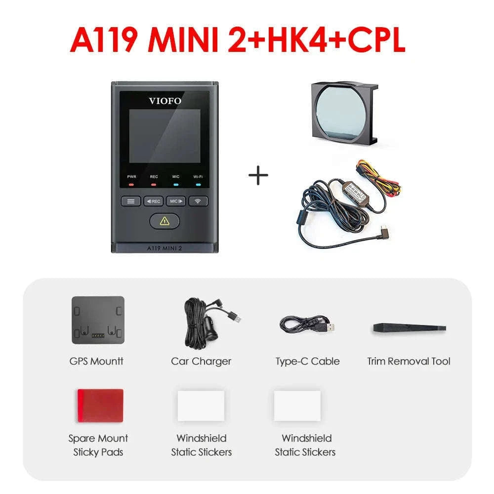 2K 60FPS Mini Dash Cam with GPS, Wi‑Fi, Voice Control and Parking Mode-Package E / China Mainland / NO Card