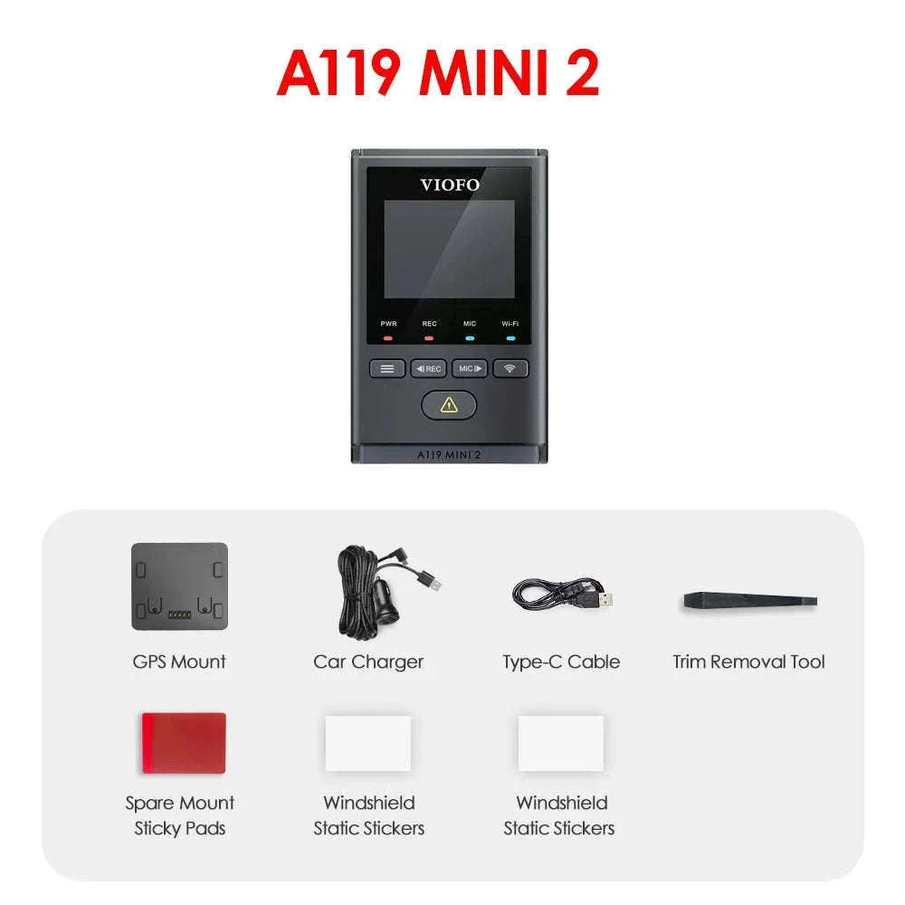 2K 60FPS Mini Dash Cam with GPS, Wi‑Fi, Voice Control and Parking Mode-Package E / China Mainland / NO Card