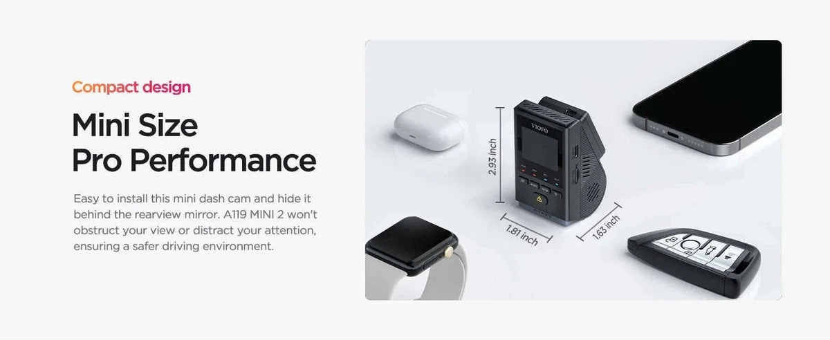 2K 60FPS Mini Dash Cam with GPS, Wi‑Fi, Voice Control and Parking Mode-Package E / China Mainland / NO Card