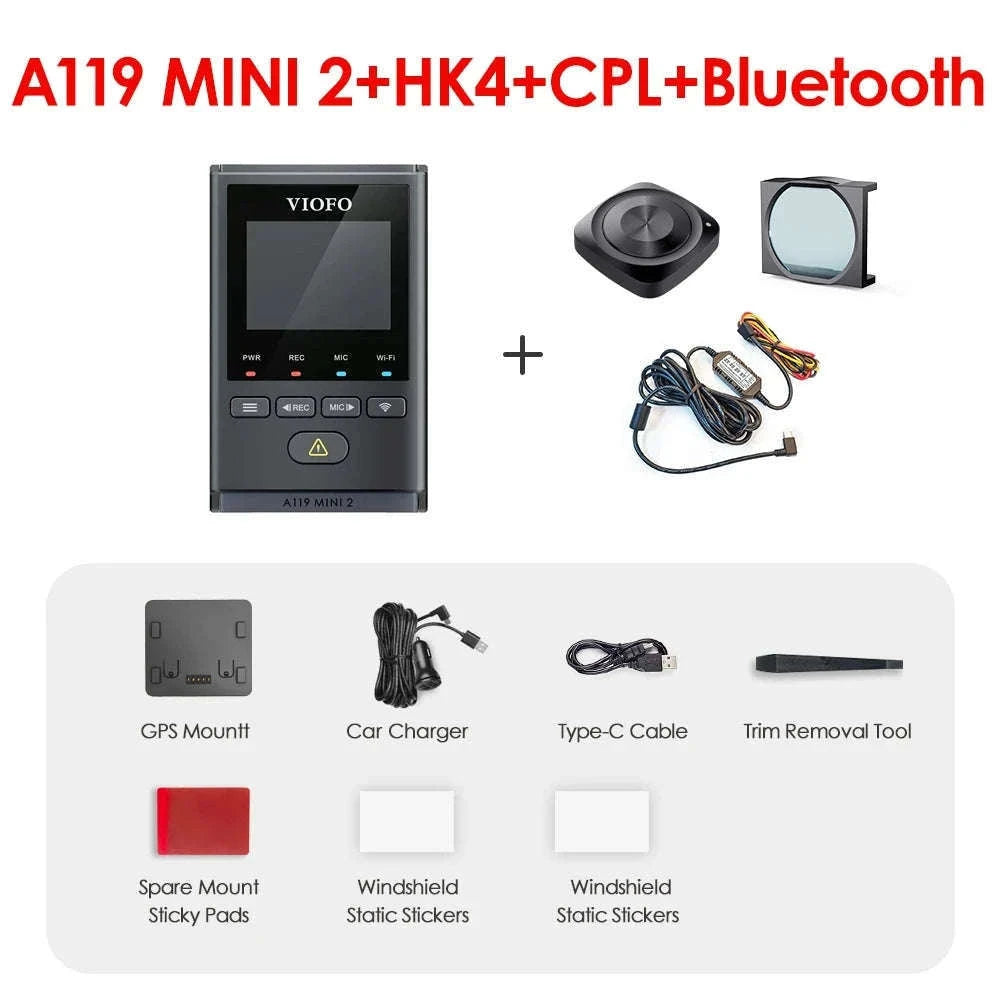 2K 60FPS Mini Dash Cam with GPS, Wi‑Fi, Voice Control and Parking Mode-Package E / China Mainland / NO Card
