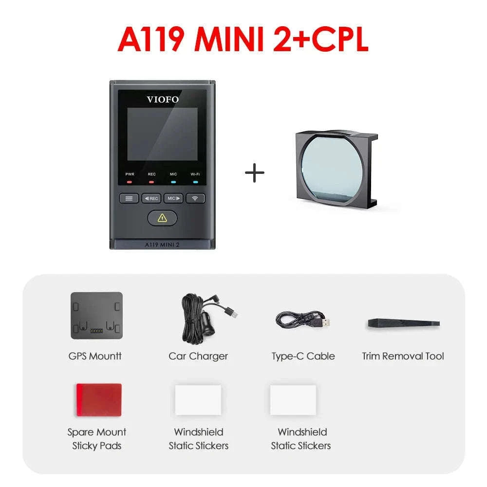 2K 60FPS Mini Dash Cam with GPS, Wi‑Fi, Voice Control and Parking Mode-Package E / China Mainland / NO Card