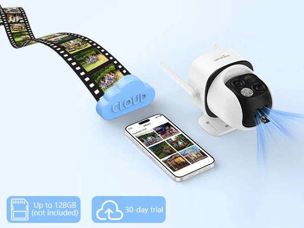 2K Dual Lens Solar Wireless Outdoor PTZ Security Camera-4PCS / Germany