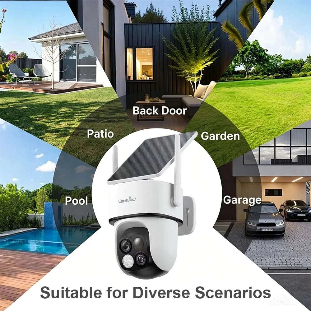 2K Dual Lens Solar Wireless Outdoor PTZ Security Camera-4PCS / Germany