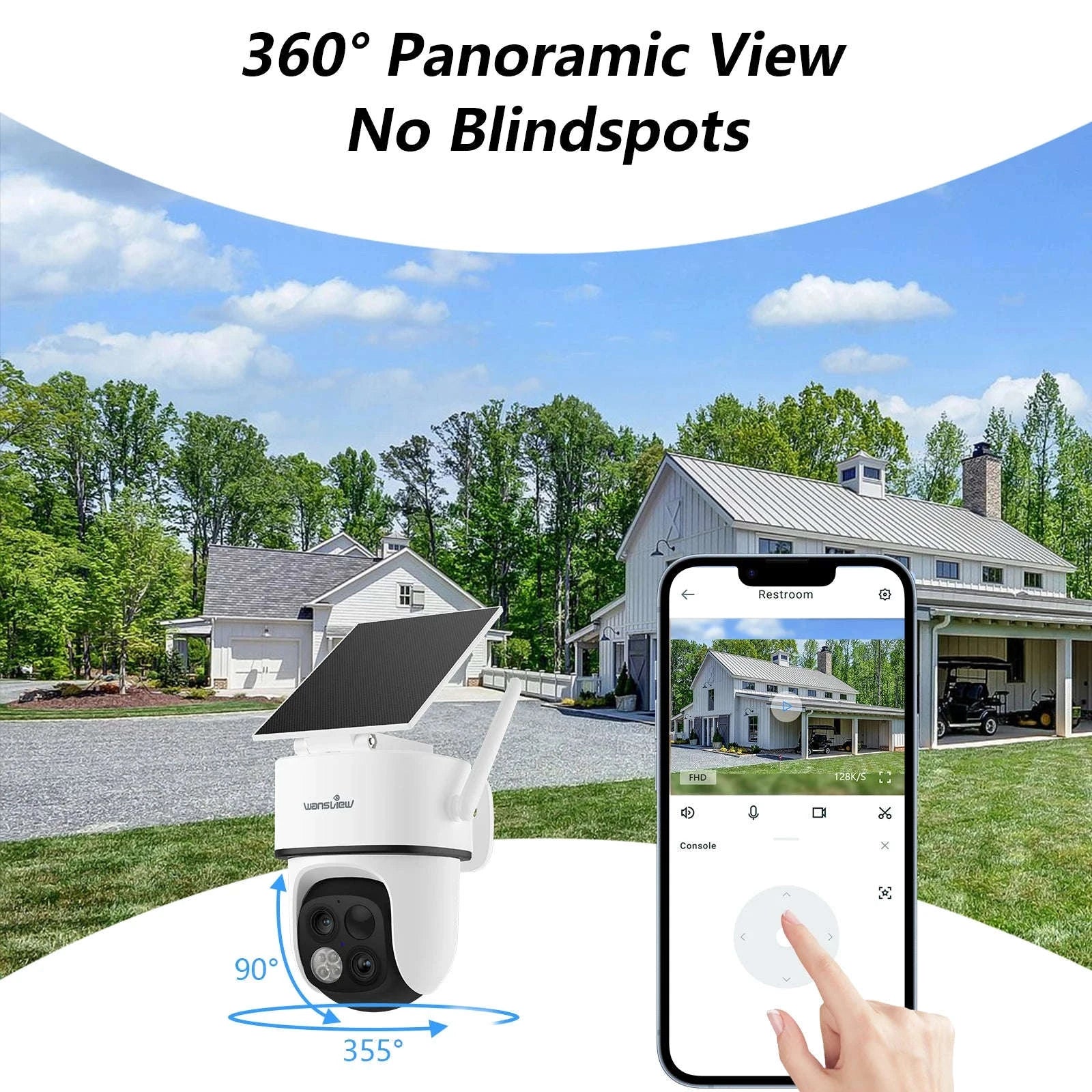 2K Dual Lens Solar Wireless Outdoor PTZ Security Camera-4PCS / Germany