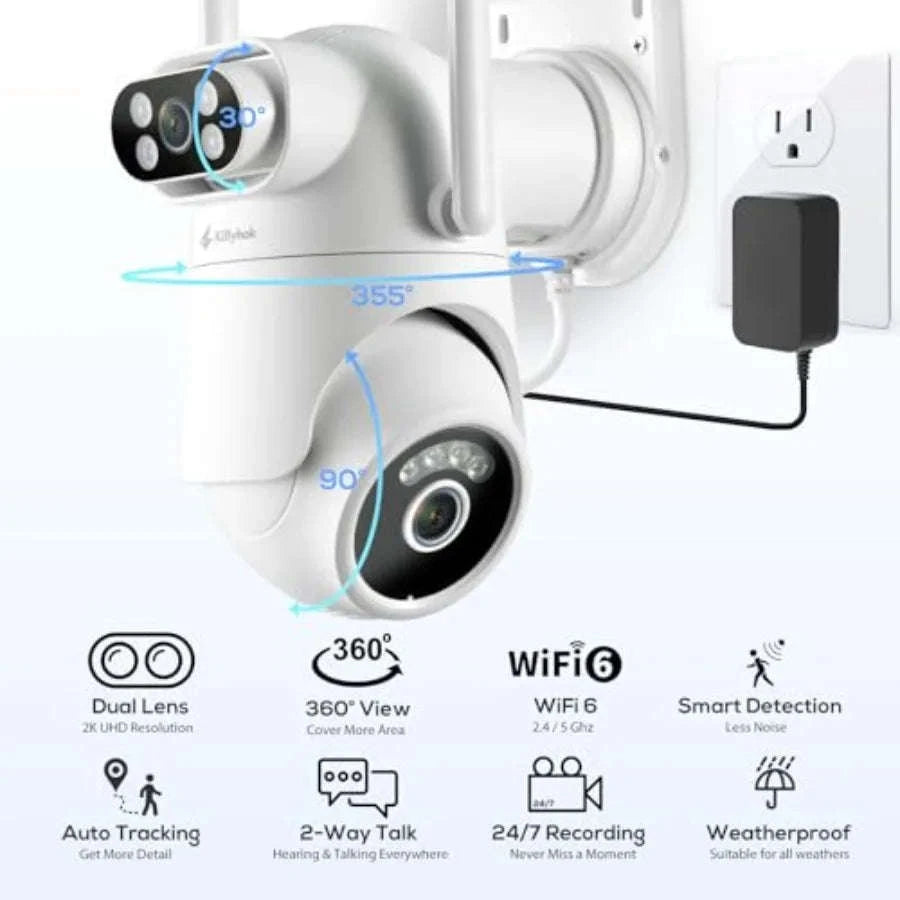 2K Dual-Lens Wireless Security Camera with 360° PTZ-United States / 4CamKit