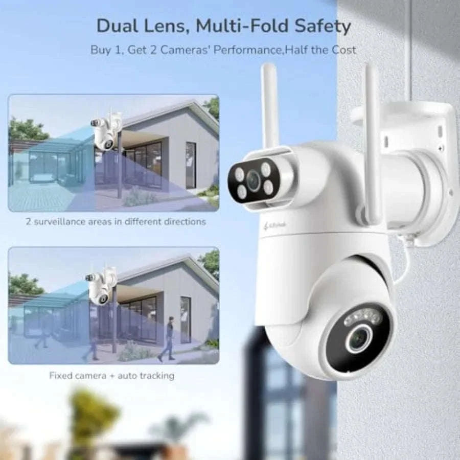 2K Dual-Lens Wireless Security Camera with 360° PTZ-United States / 4CamKit
