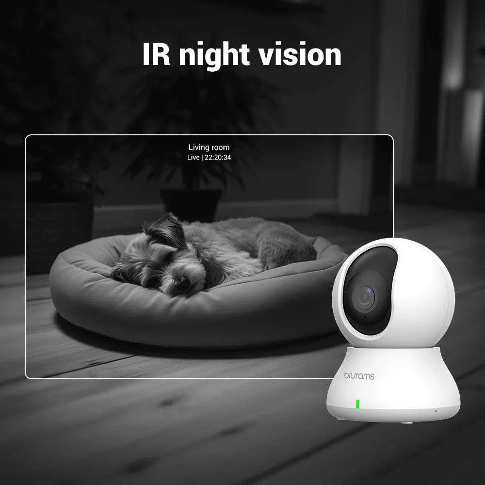 2K Indoor Security Camera 360° PTZ with App, Night Vision & Talk-USB / japan