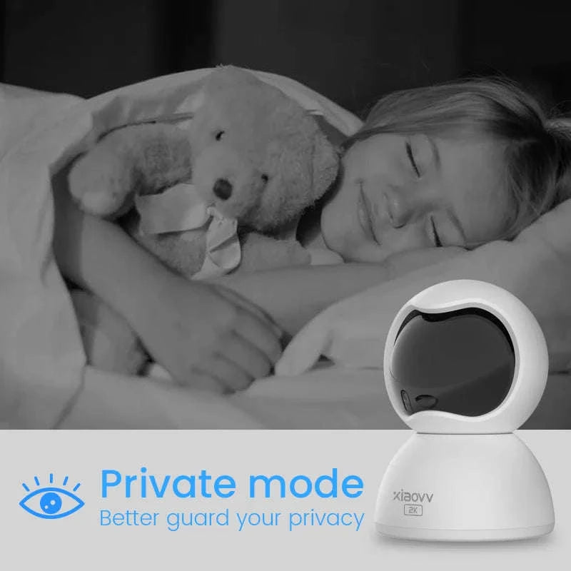 2K Indoor WiFi Security Camera 360° Tracking & Night Vision-EU Plug