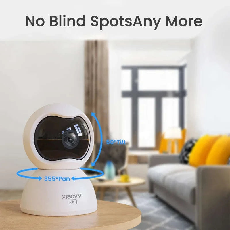 2K Indoor WiFi Security Camera 360° Tracking & Night Vision-EU Plug