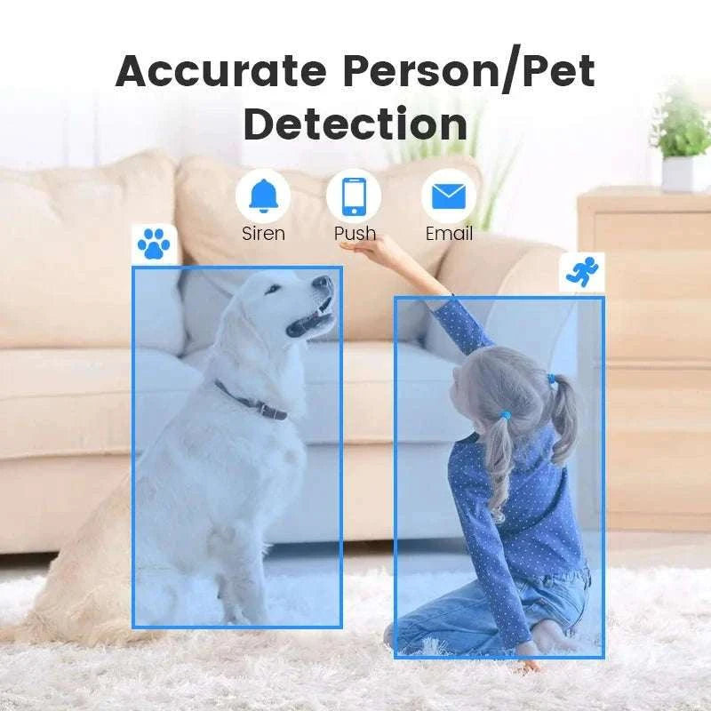 2K Indoor WiFi Security Camera 360° Tracking & Night Vision-US Plug