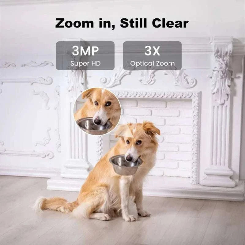 2K Indoor WiFi Security Camera 360° Tracking & Night Vision-US Plug