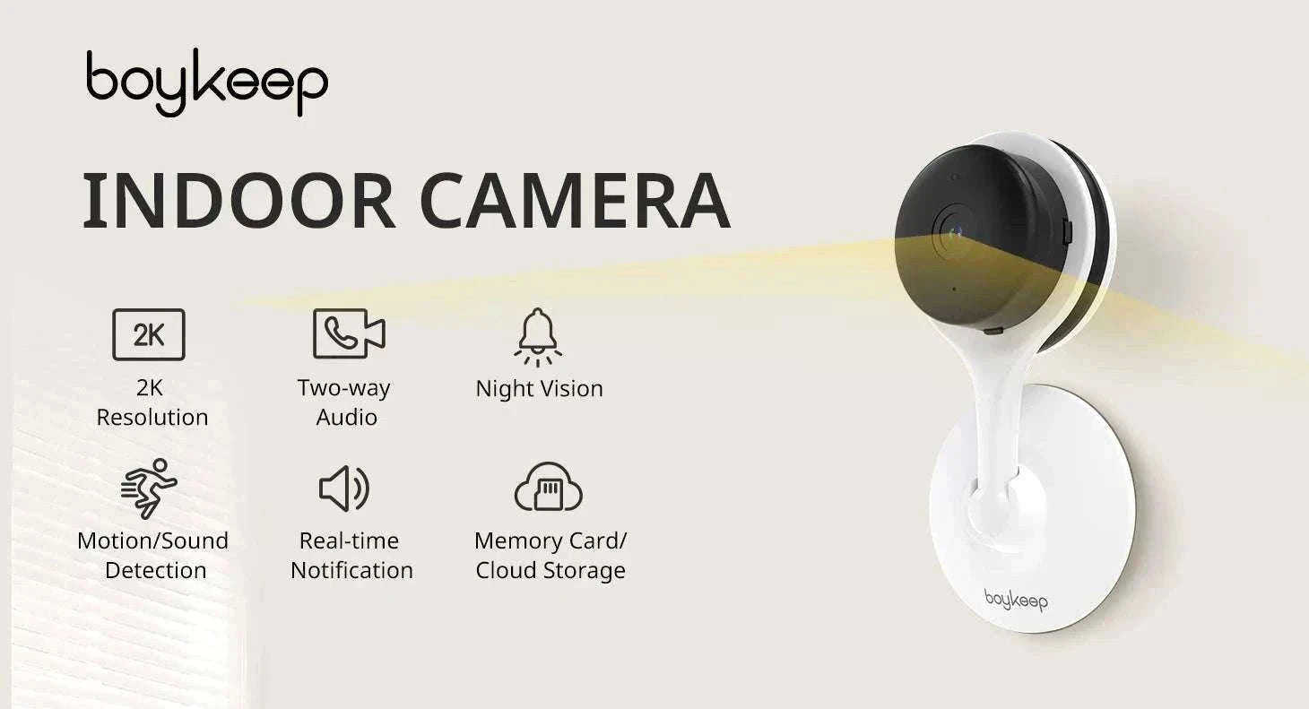 2K Indoor WiFi Security Camera with 2-Way Audio & Motion Detection-US Plug