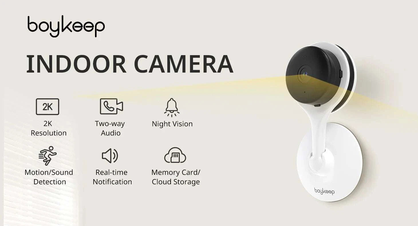 2K Indoor WiFi Security Camera with 2-Way Audio & Motion Detection-US Plug