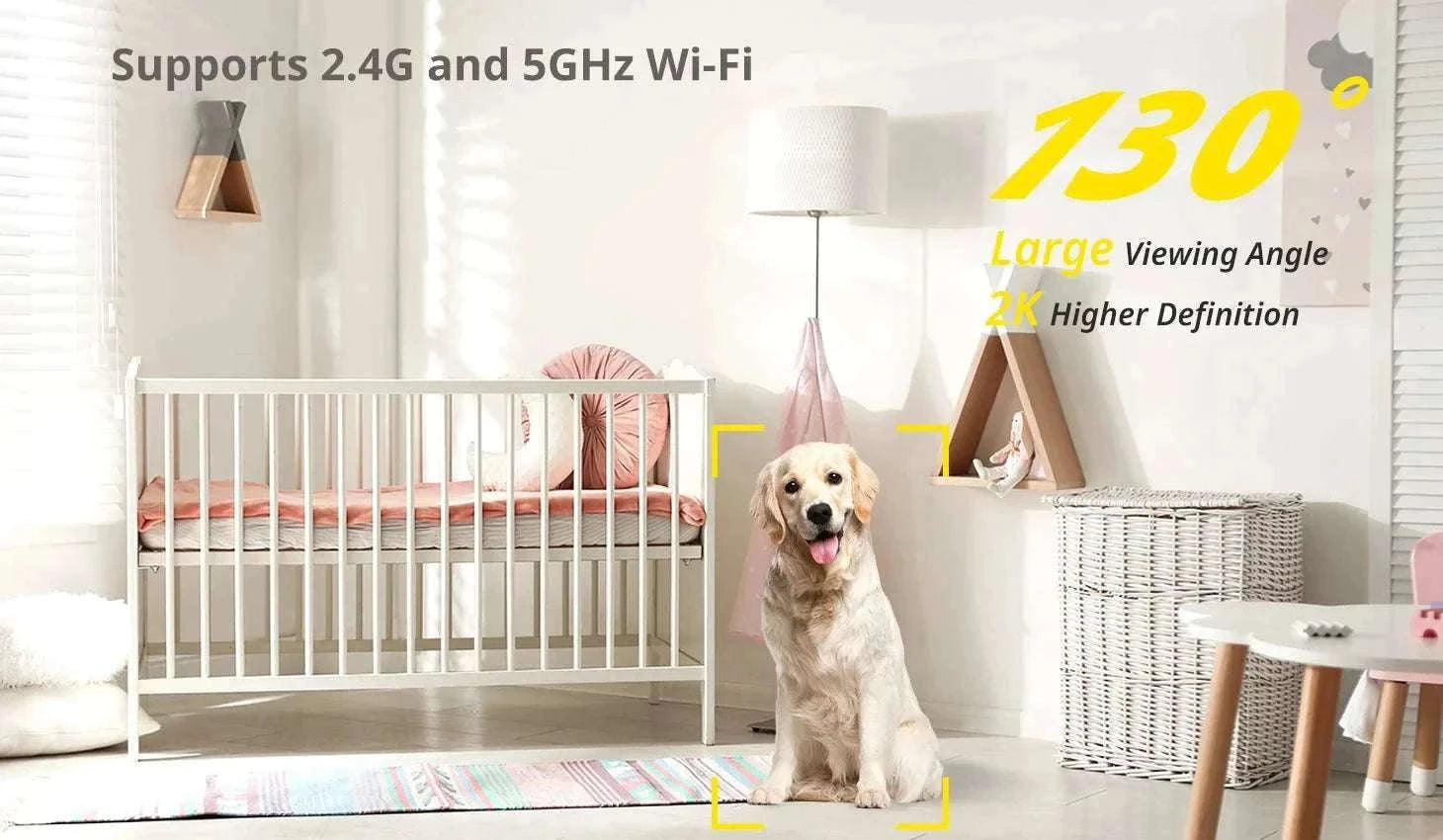 2K Indoor WiFi Security Camera with 2-Way Audio & Motion Detection-US Plug