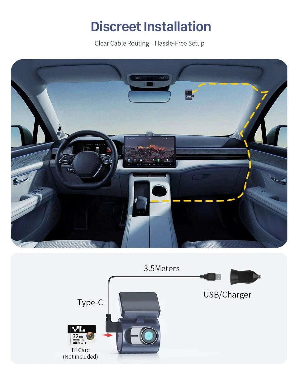 2K Mini Dash Cam with WiFi, Voice Control and Parking Monitor-MINI3 Pro / 32G