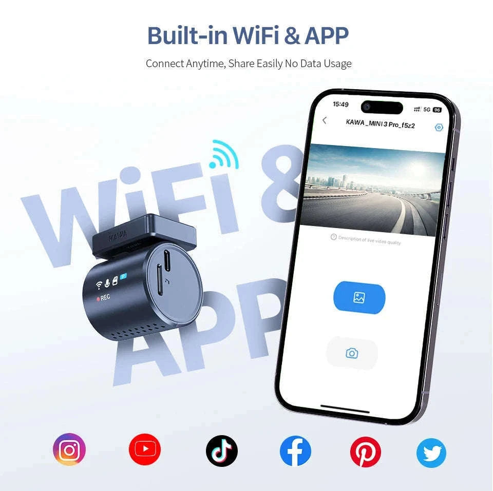 2K Mini Dash Cam with WiFi, Voice Control and Parking Monitor-MINI3 Pro / 32G