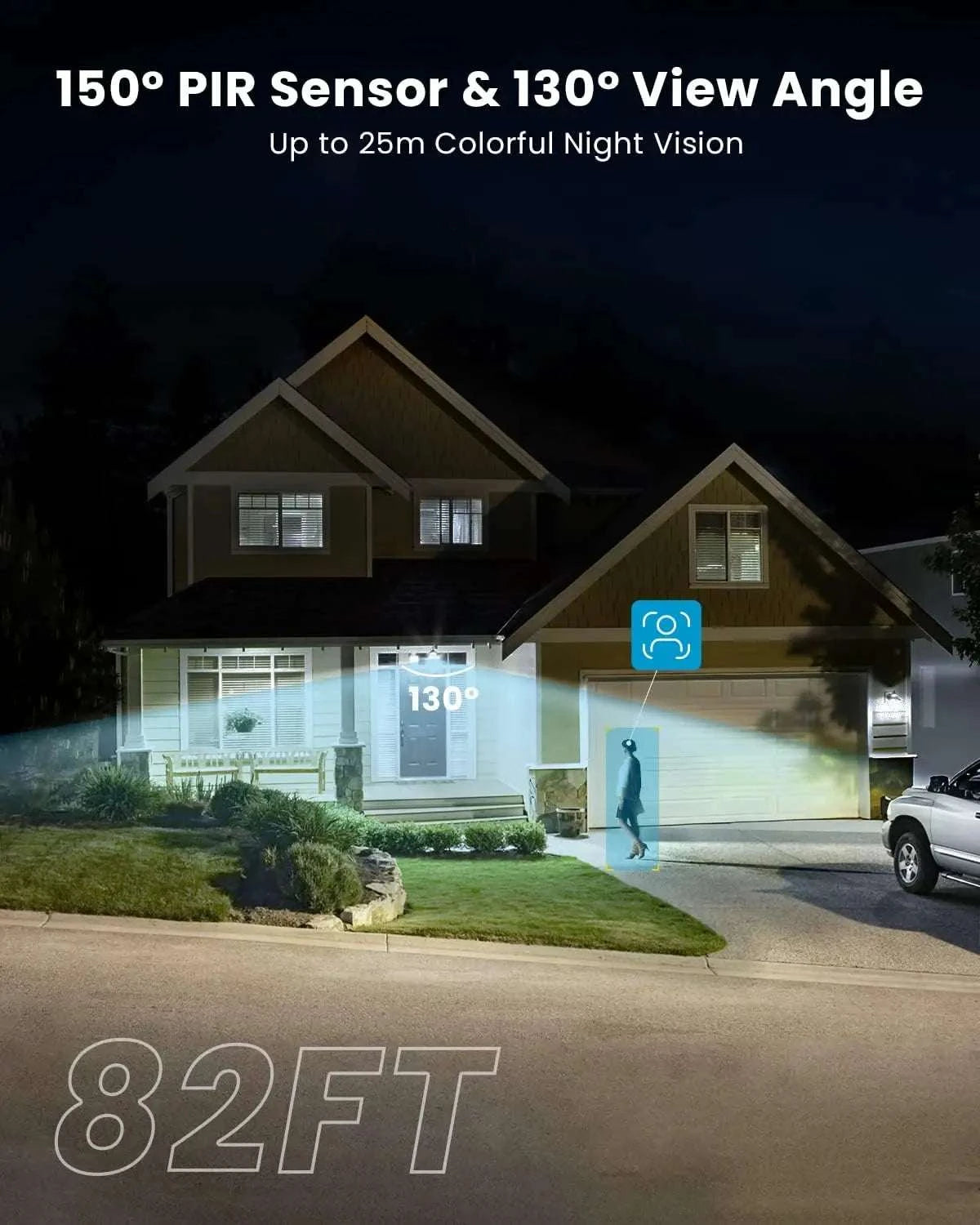 2K Outdoor Security Camera with Motion Sensor, Siren & Night Vision-United States