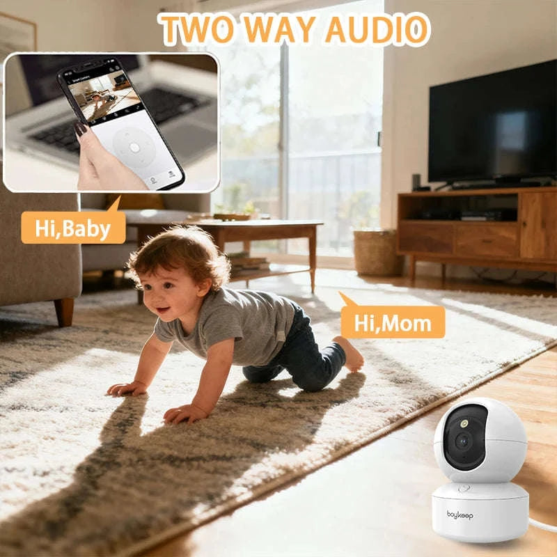 2K Pet Camera with App, Dual-Band WiFi, 360° Pan & Tilt, 2-Way Audio, Night Vision-USB