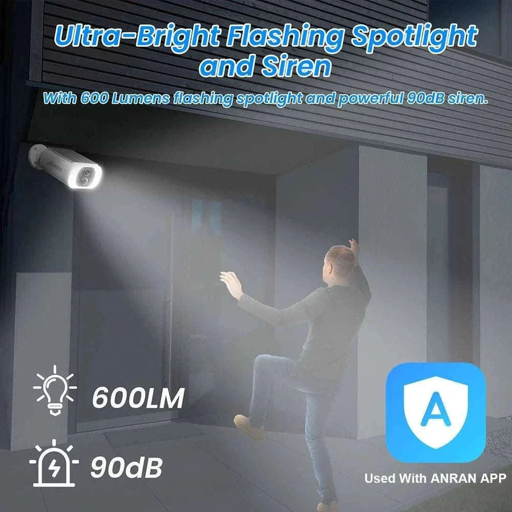 2K Solar Security Camera Wireless Outdoor with Night Vision & Audio-1PC 2K Solar Camera / China Mainland