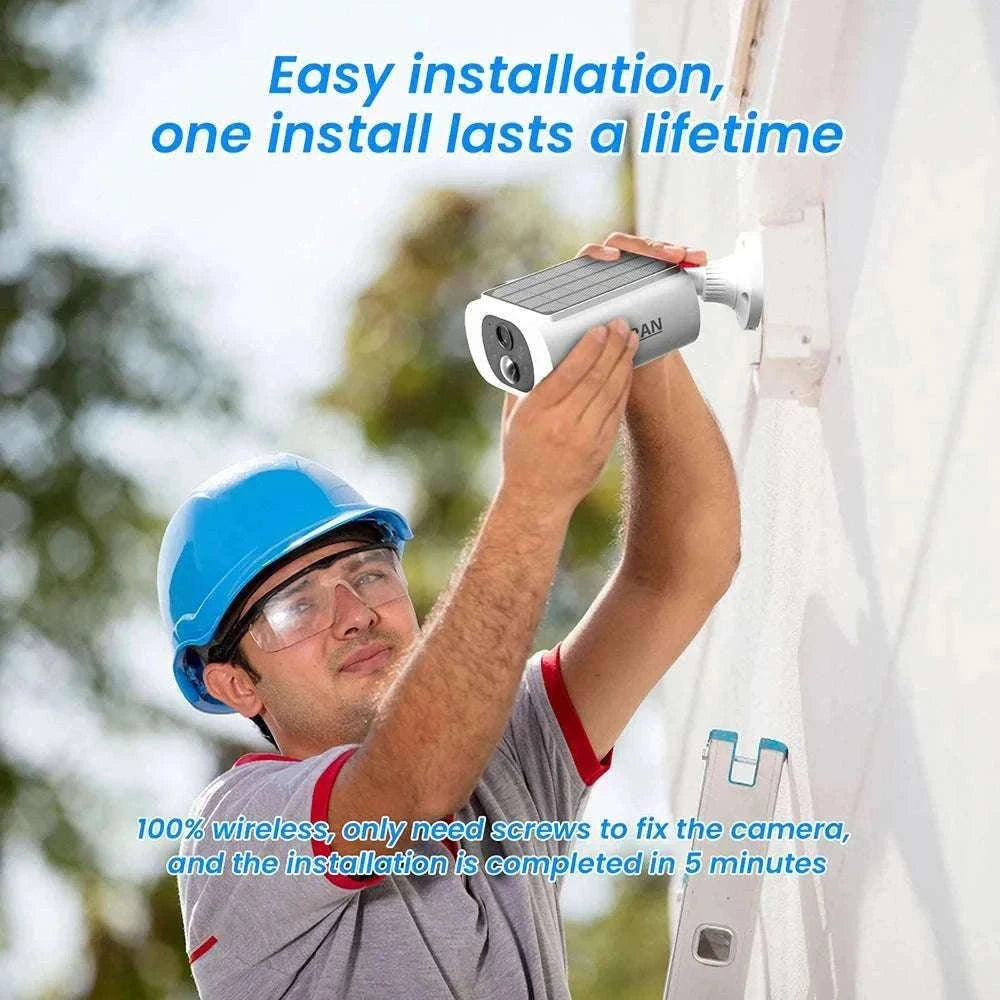 2K Solar Security Camera Wireless Outdoor with Night Vision & Audio-1PC 2K Solar Camera / China Mainland