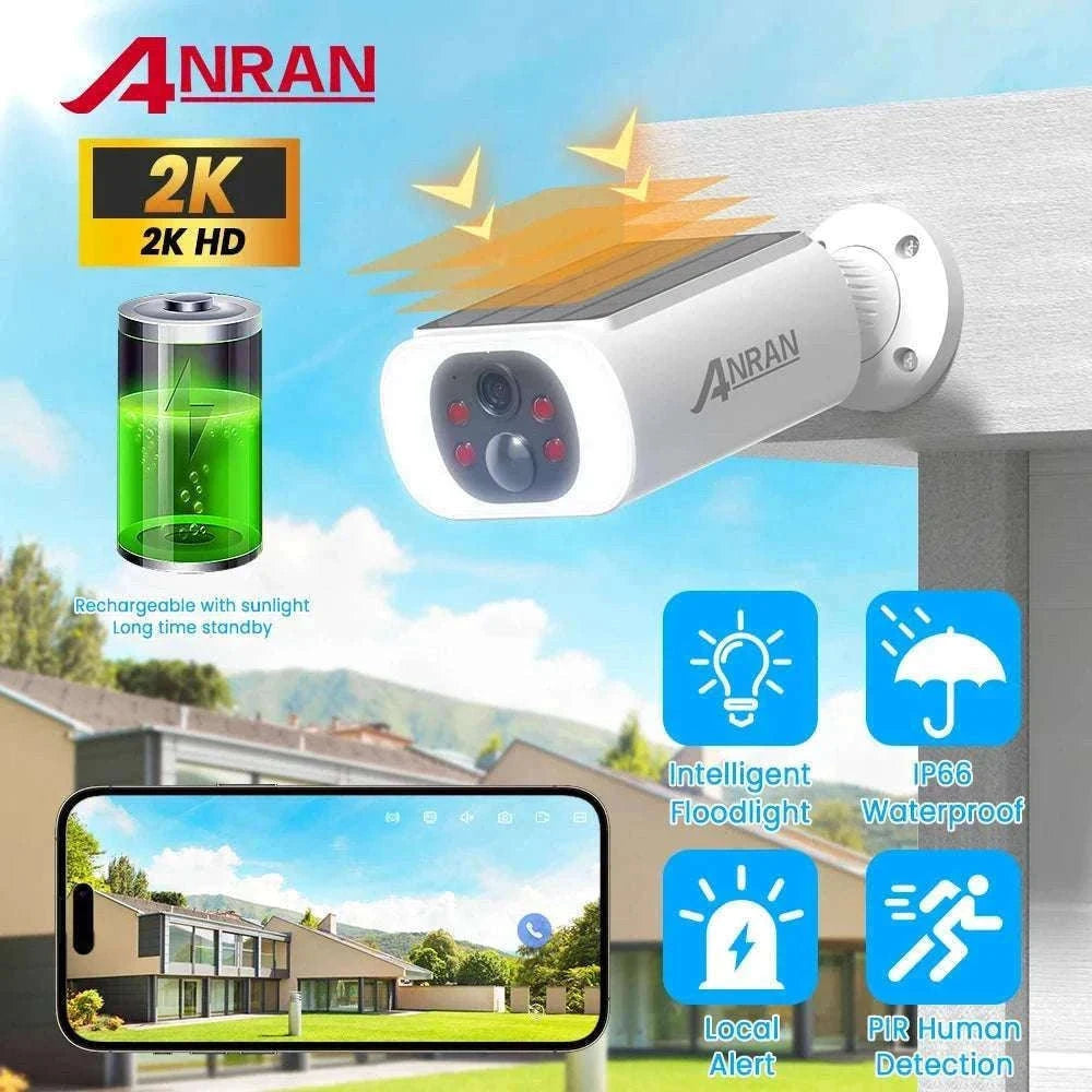 2K Solar Security Camera Wireless Outdoor with Night Vision & Audio-1PC 2K Solar Camera / China Mainland