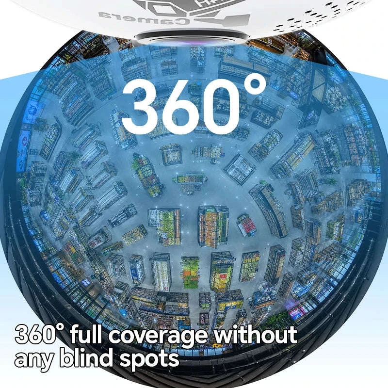 2K WiFi Bulb Camera with 360° Panoramic Night Vision-D8-WIFI-add 128GB / No plug
