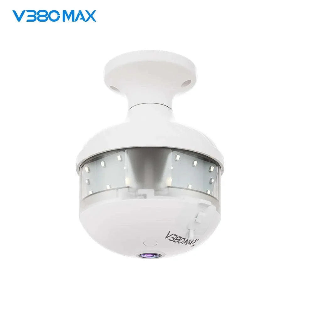 2K WiFi Bulb Camera with 360° Panoramic Night Vision-D8-WIFI-add 128GB / No plug