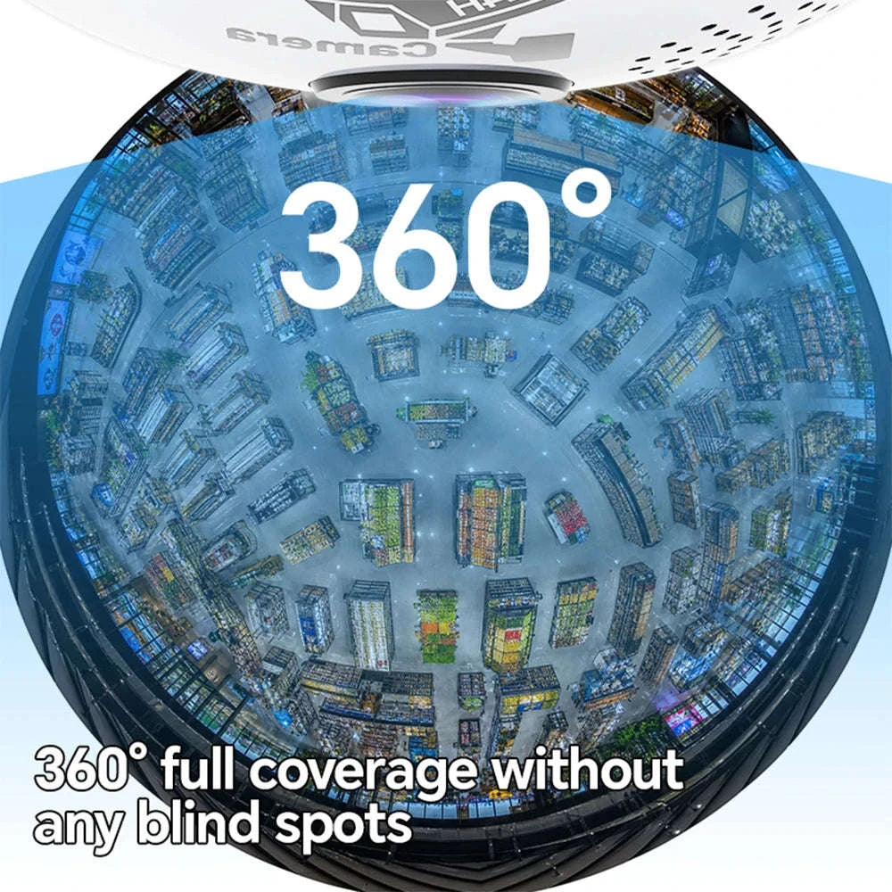 2K WiFi Bulb Camera with 360° Panoramic Night Vision-D8-WIFI-add 128GB / No plug