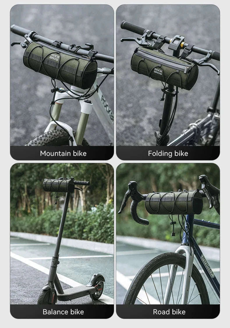 2L Bicycle Handlebar Bag with Shoulder Strap & 3-Point Mount-W009 / About 2L