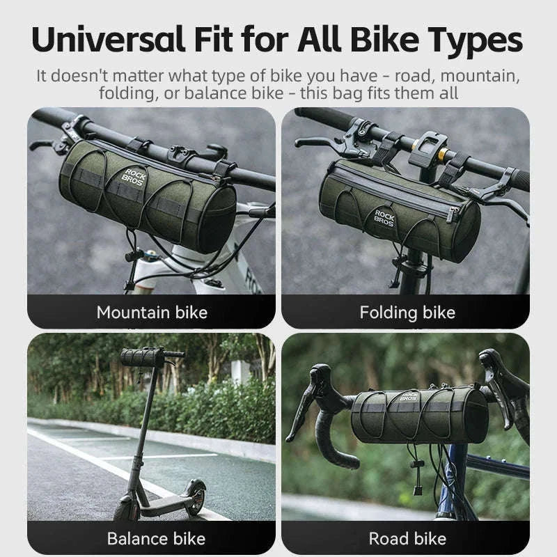 2L Bicycle Handlebar Bag with Shoulder Strap & 3-Point Mount-W009 / About 2L