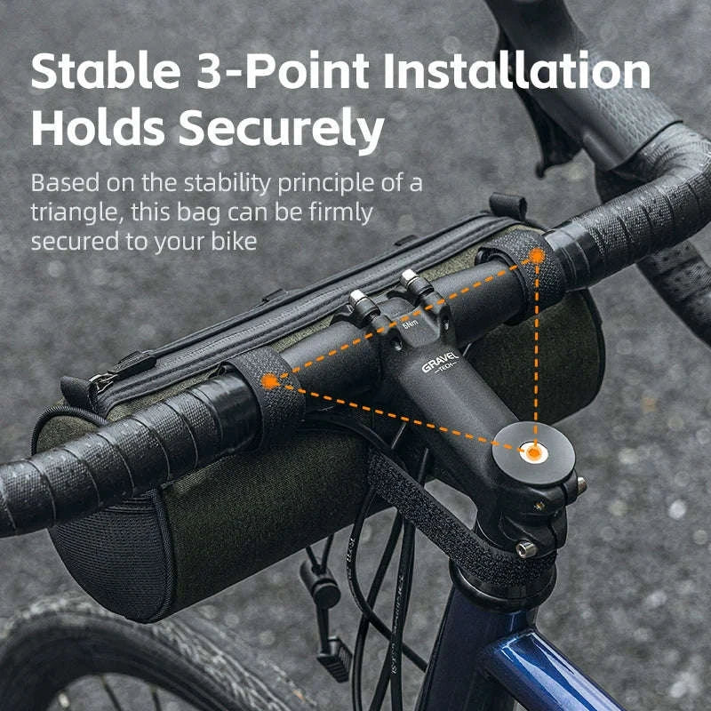2L Bicycle Handlebar Bag with Shoulder Strap & 3-Point Mount-W009 / About 2L