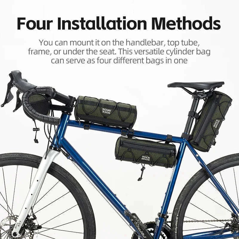 2L Bicycle Handlebar Bag with Shoulder Strap & 3-Point Mount-W009 / About 2L