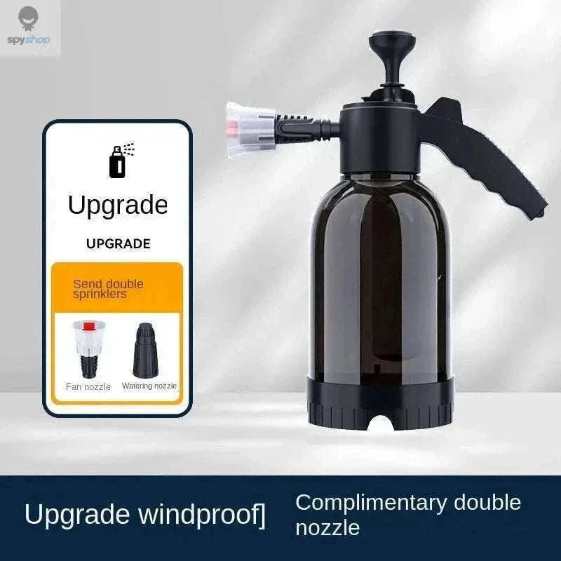 2L Hand Pump Foam Sprayer with 3 Nozzles for Car Care-black