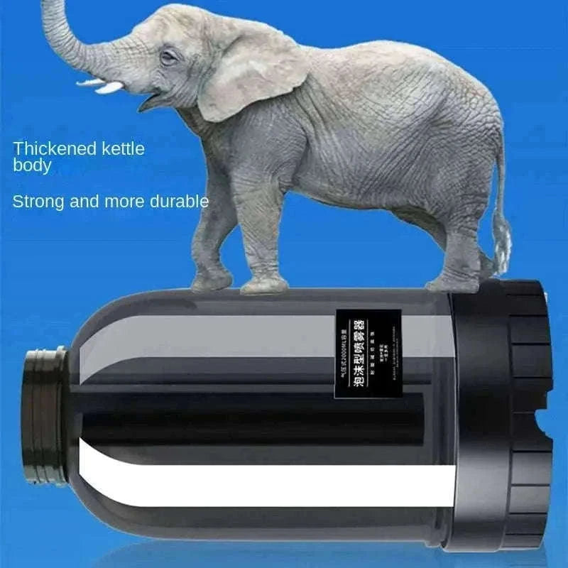2L Hand Pump Foam Sprayer with 3 Nozzles for Car Care-black