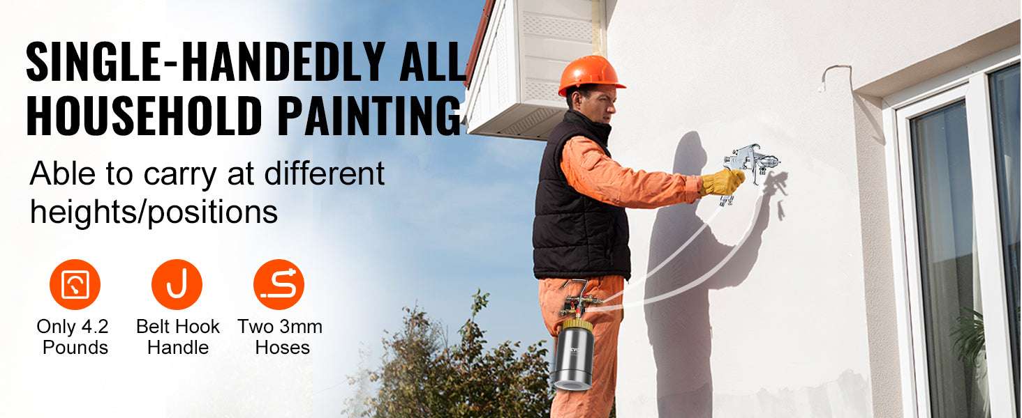 2L Paint Pressure Pot with 1.8mm Spray Gun and 3m Hoses-2L 0.5gal / United States