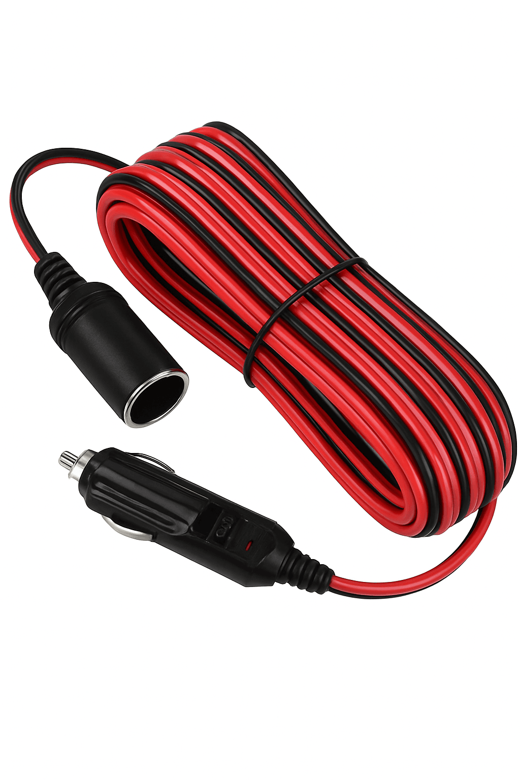 2M/5M Car Cigar Lighter Plug 12V Extension Cable Adapter Socket Charger Lead With Indicator Light-Germany / 2M