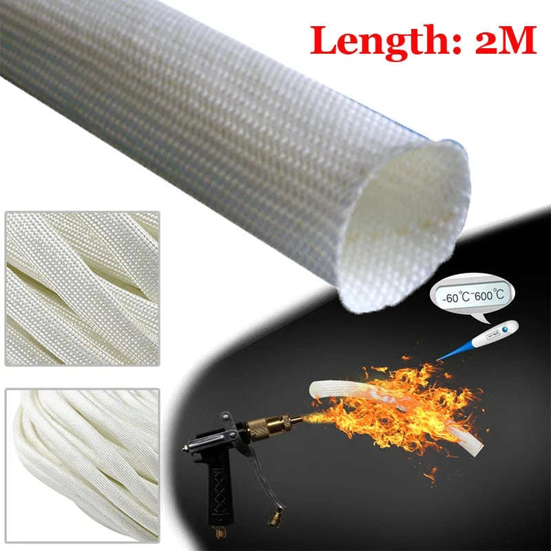 2M Exhaust Glass Fibre Hose Lagging Insulation for 22mm–24mm Heater Pipes-Default Title