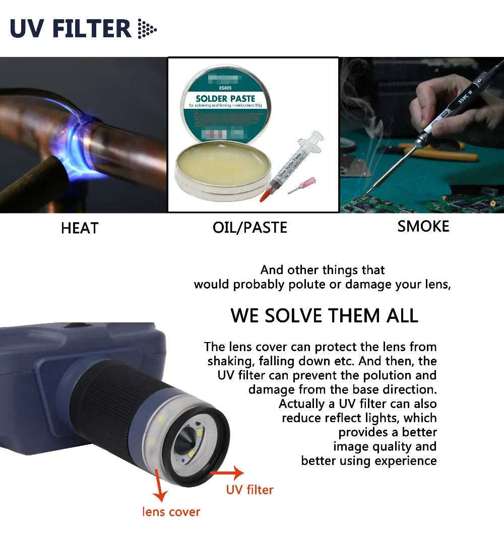 2MP 1080P USB Digital Microscope with 4.3" Screen for Soldering and Inspection-Silver