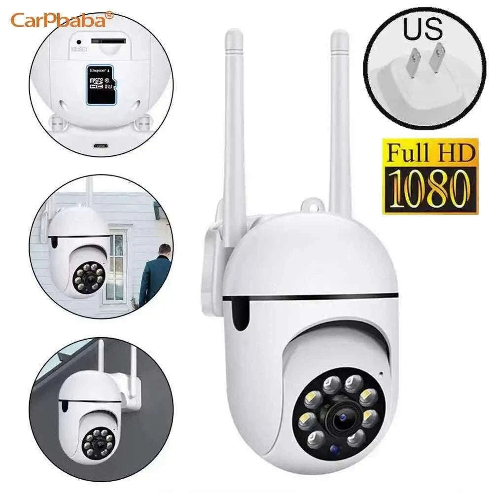 2MP Outdoor WiFi Security Camera with Color Night Vision & 2-Way Audio-US Plug