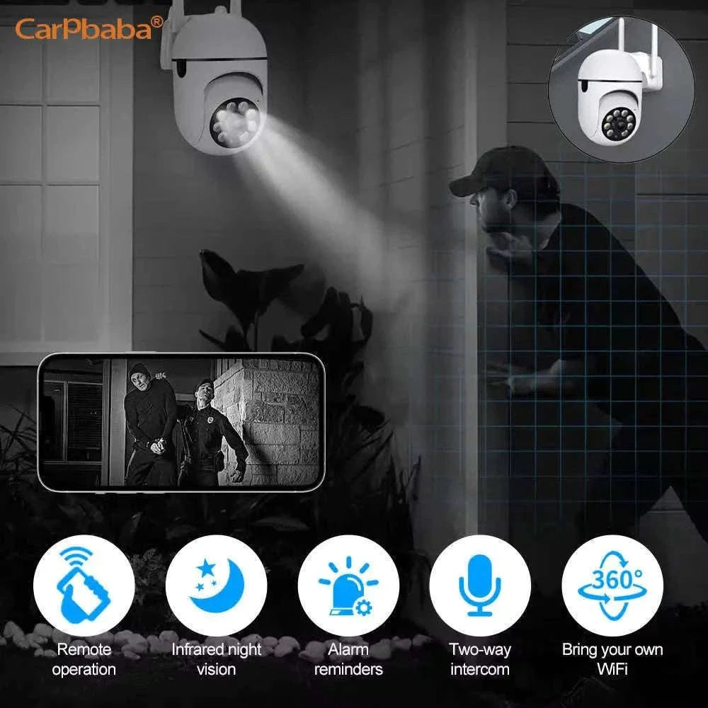2MP Outdoor WiFi Security Camera with Color Night Vision & 2-Way Audio-US Plug