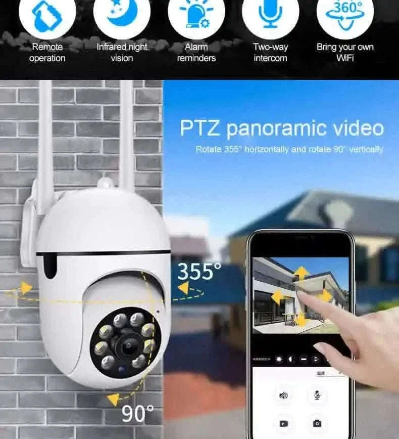 2MP Outdoor WiFi Security Camera with Color Night Vision & 2-Way Audio-US Plug
