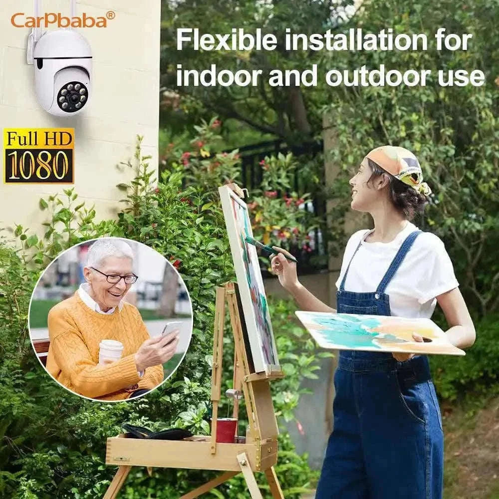 2MP Outdoor WiFi Security Camera with Color Night Vision & 2-Way Audio-US Plug