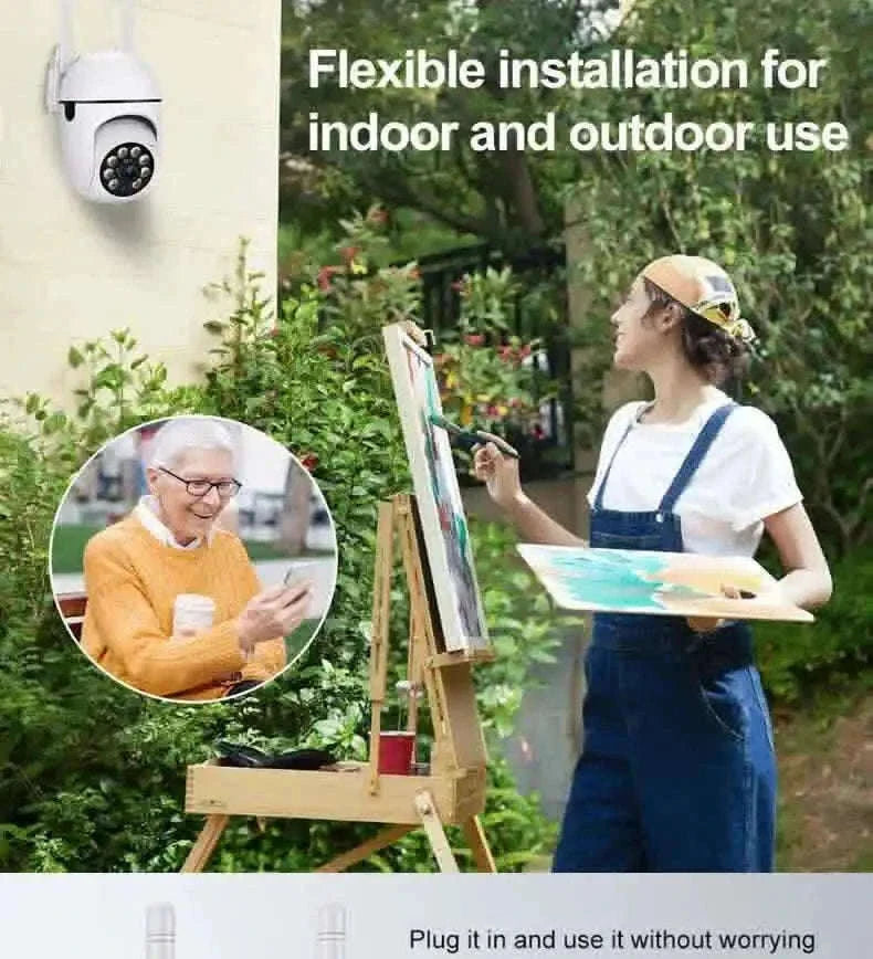 2MP Outdoor WiFi Security Camera with Color Night Vision & 2-Way Audio-US Plug