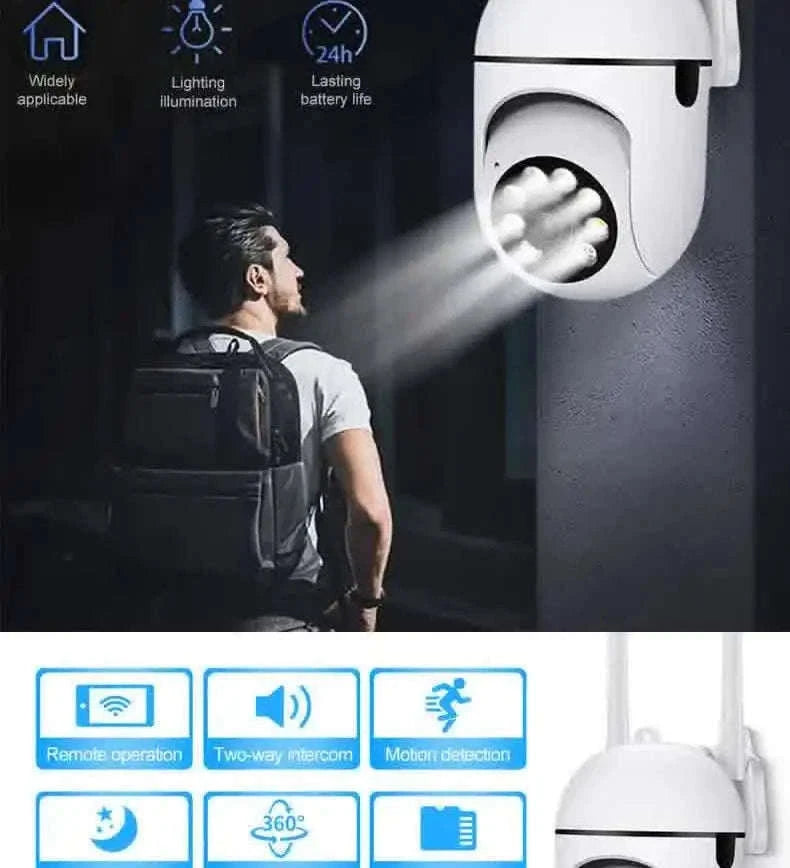 2MP Outdoor WiFi Security Camera with Color Night Vision & 2-Way Audio-US Plug