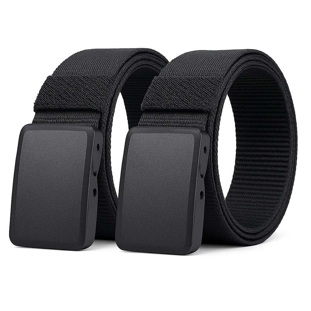 2-Pack Tactical Nylon Belt Set with Automatic Buckle