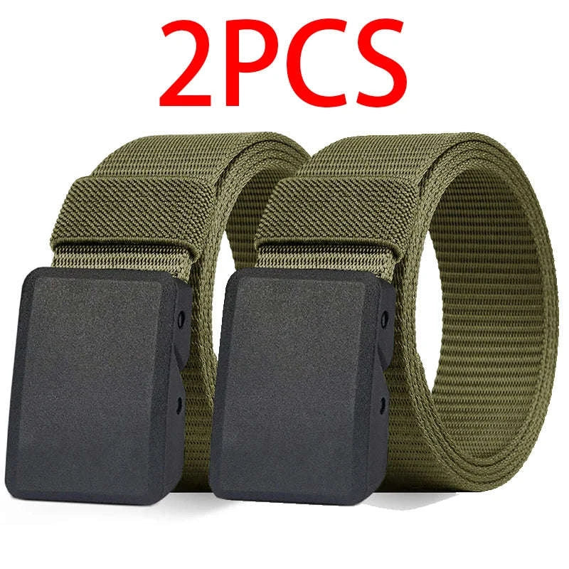 2PC Tactical Nylon Belt Set with Automatic Buckle-2PC 03A black / 120cm